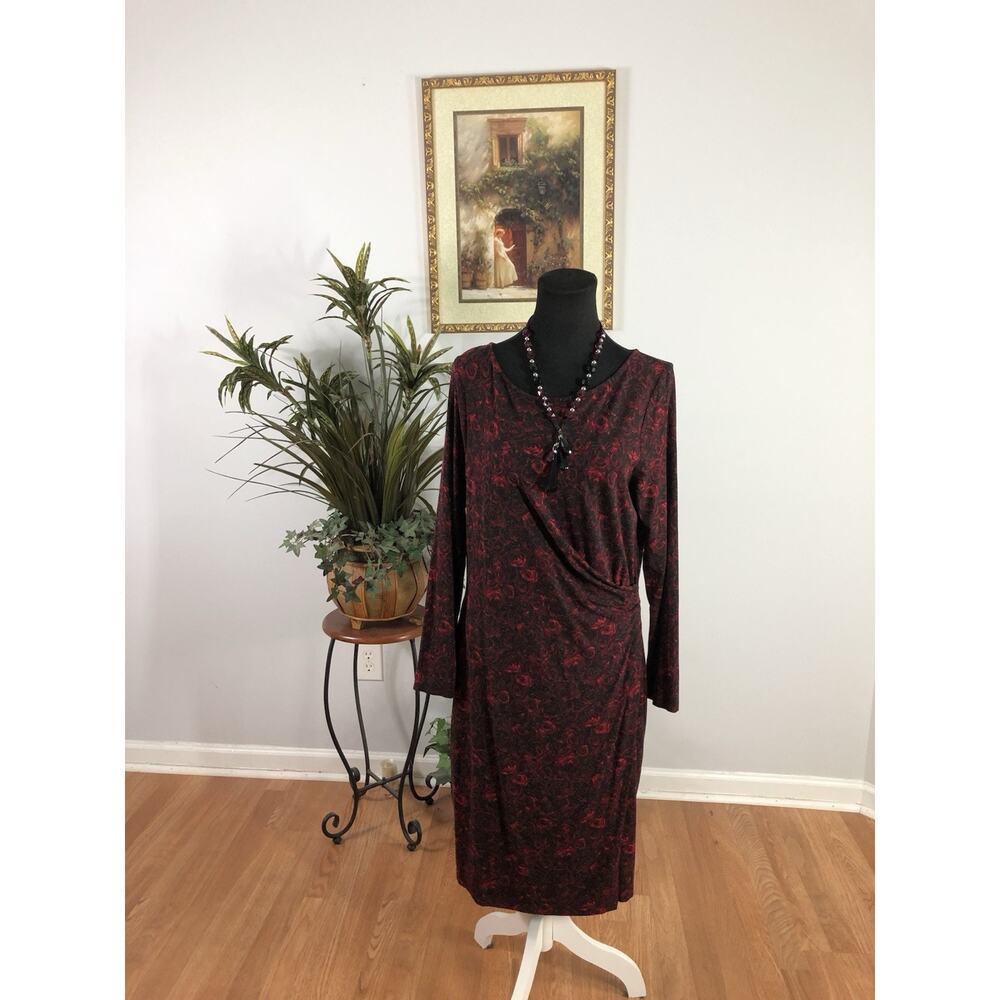 Talbots Summer Women Dresses Size LG Cottagecore Long Sleeve Romantic Rushed